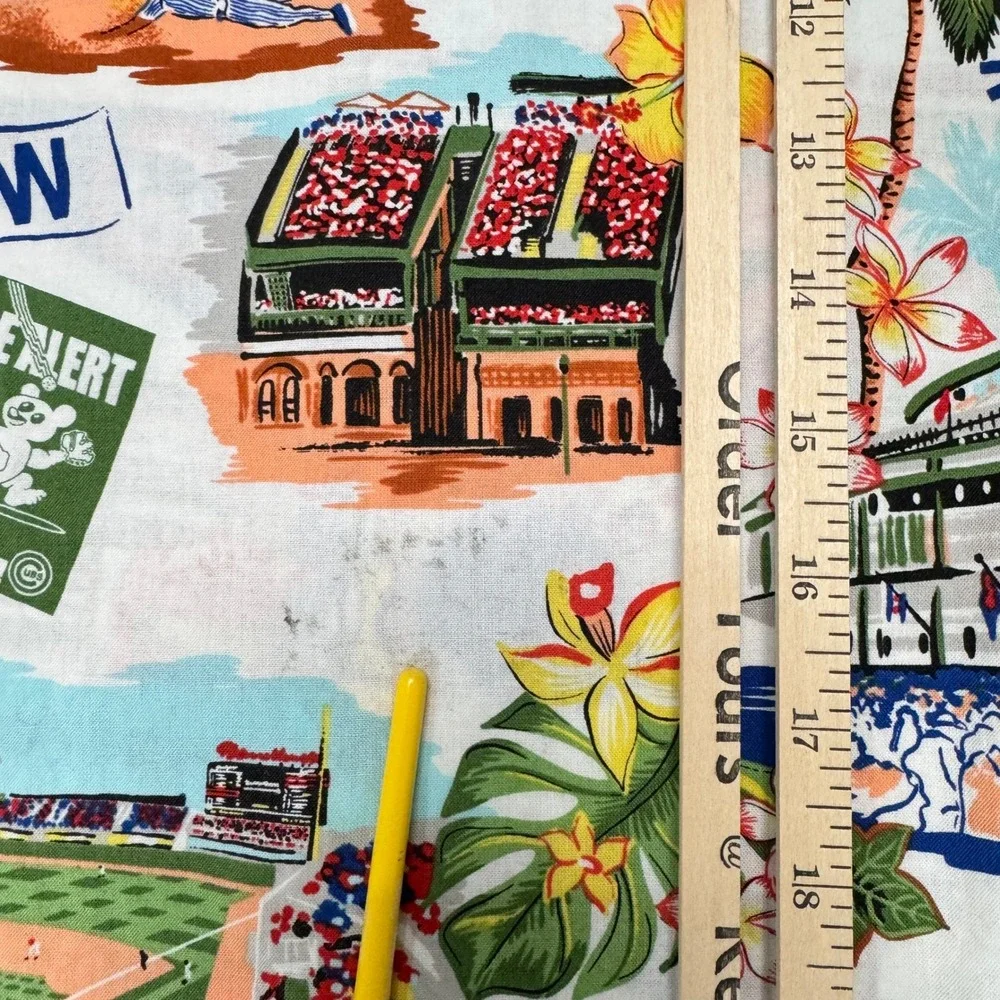 Reyn Spooner Chicago Cubs Shirt Youth Large White MLB Hawaiian Cotton Aloha Top